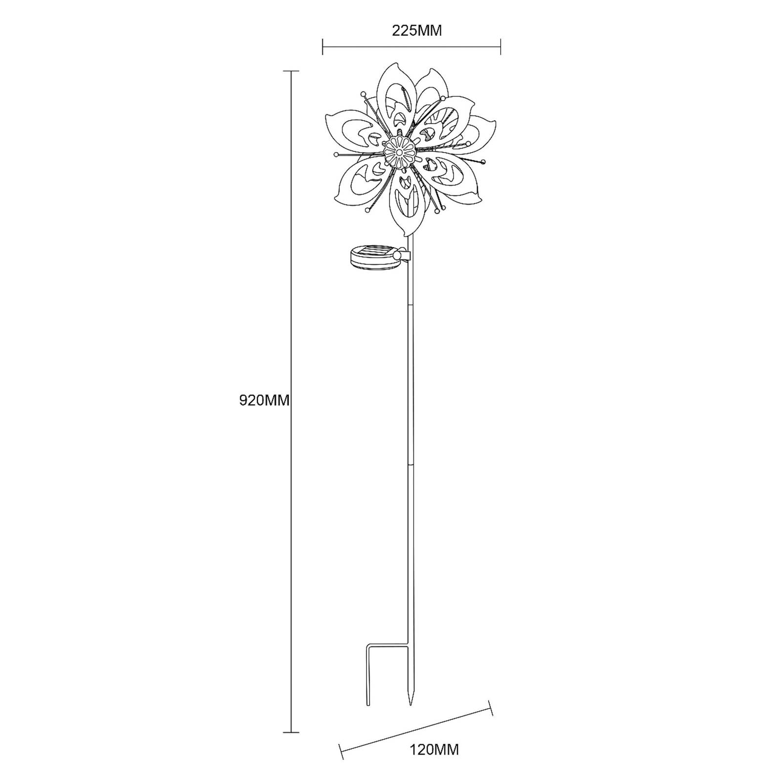 LED-Solar-Erdspießleuchte 36571, Blume, Windspiel, Metall günstig online kaufen