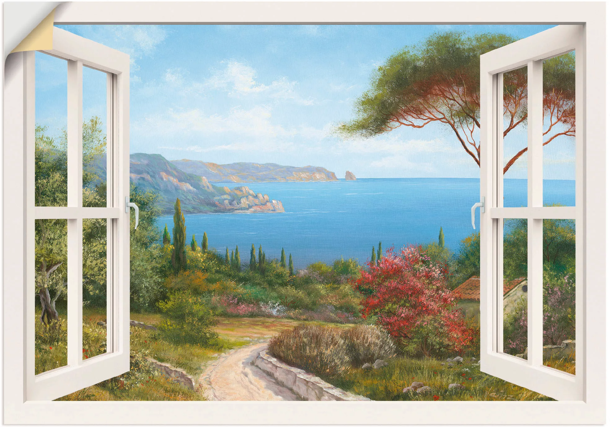 Artland Wandbild »Fensterblick - Haus am Meer I«, Fensterblick, (1 St.), al günstig online kaufen