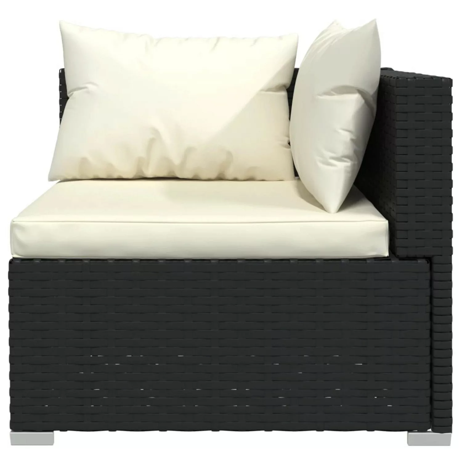 Vidaxl 6-tlg. Garten-lounge-set Mit Kissen Poly Rattan Schwarz günstig online kaufen