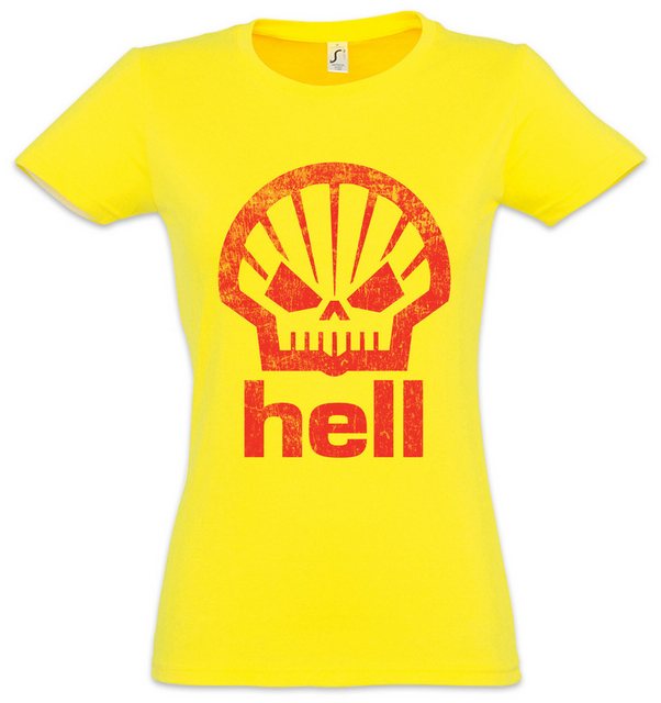 Urban Backwoods Print-Shirt Shell Hell Damen T-Shirt Tankstelle Hölle Fun D günstig online kaufen