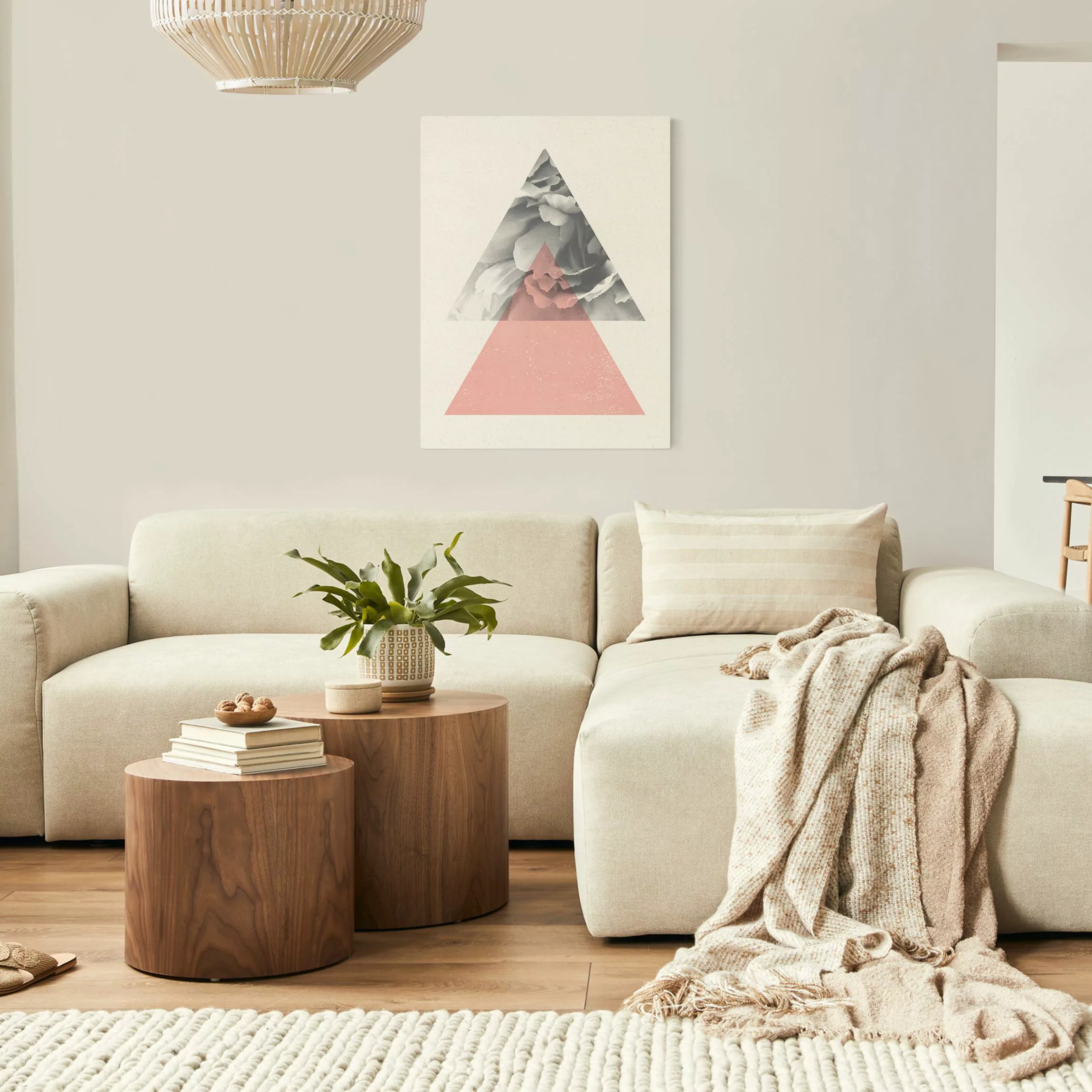 Leinwandbild Dreiecke mit Blüte günstig online kaufen