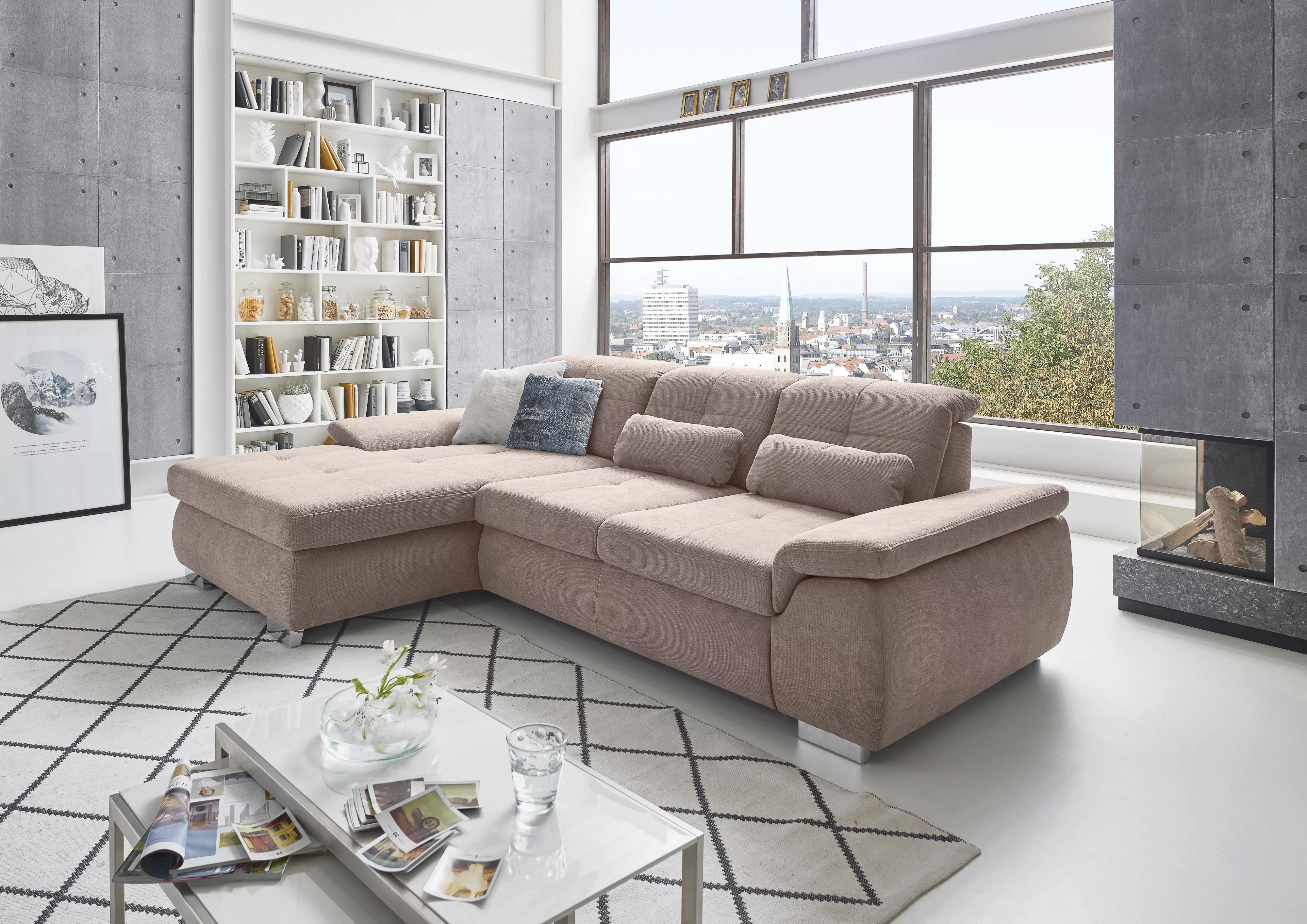 Die PlanBar Ecksofa "MP-IN16037 L-Form mit Federkern-Polsterung", mit Sitzt günstig online kaufen