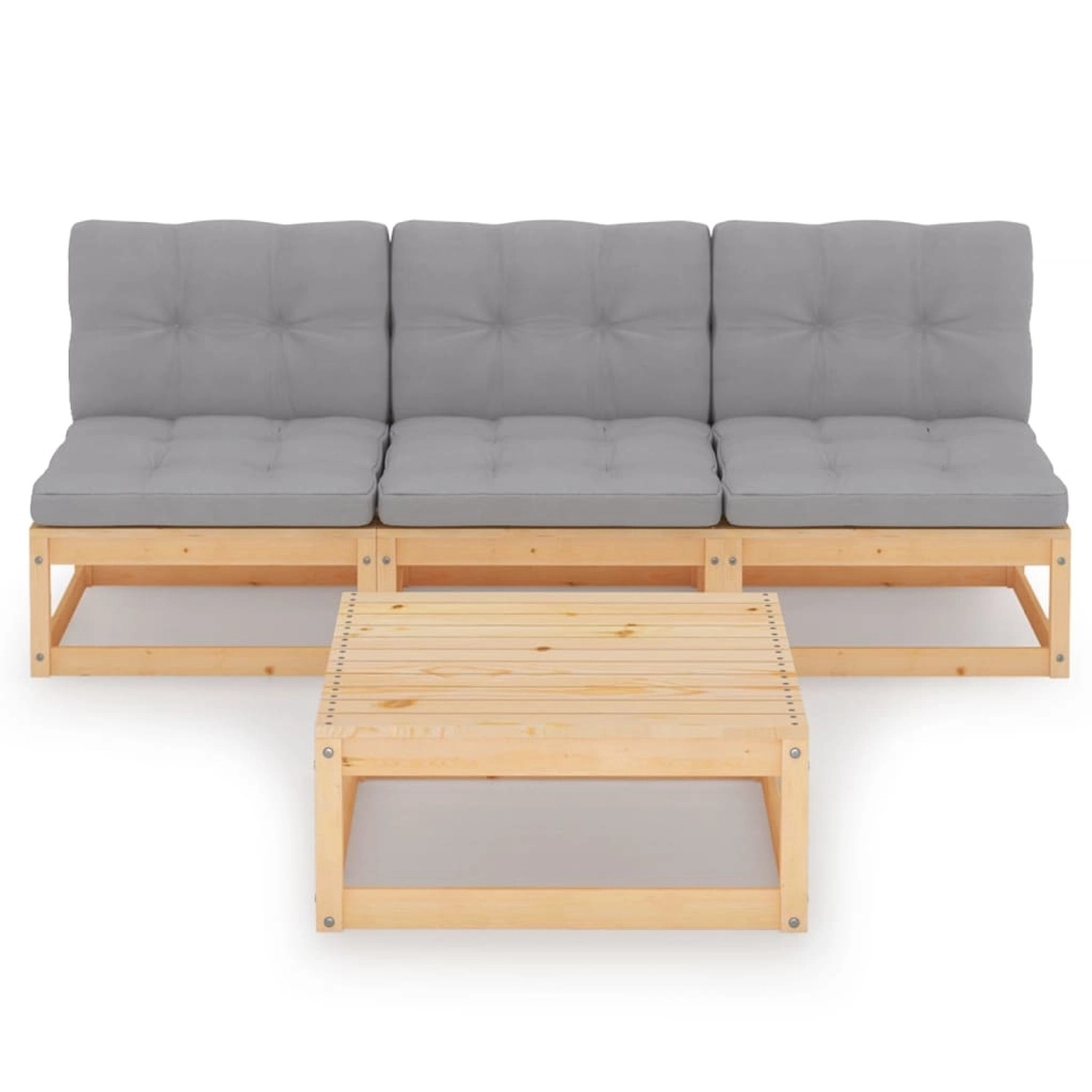 4-tlg. Garten-lounge-set Mit Kissen Kiefer Massivholz günstig online kaufen