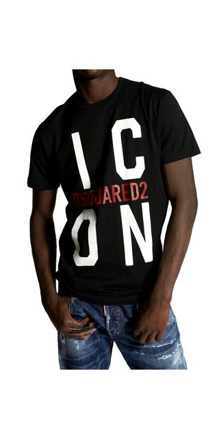 Dsquared2 Print-Shirt Dsquared2 ICON T-Shirt Schwarz Herren günstig online kaufen