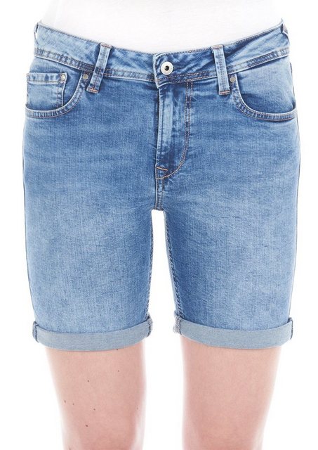 Pepe Jeans Damen Jeans Short Poppy Blau - Blue Denim günstig online kaufen