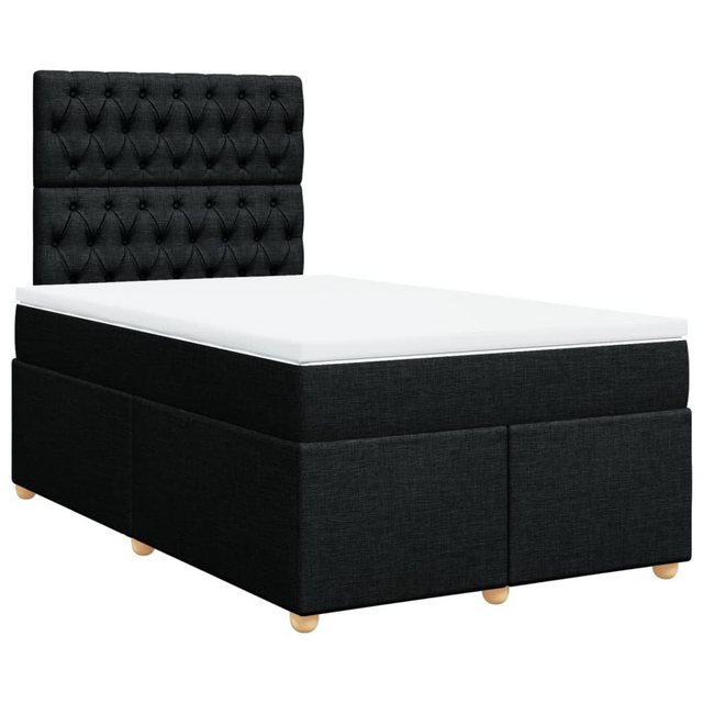 vidaXL Boxspringbett, Boxspringbett mit Matratze Schwarz 120x200 cm Stoff günstig online kaufen