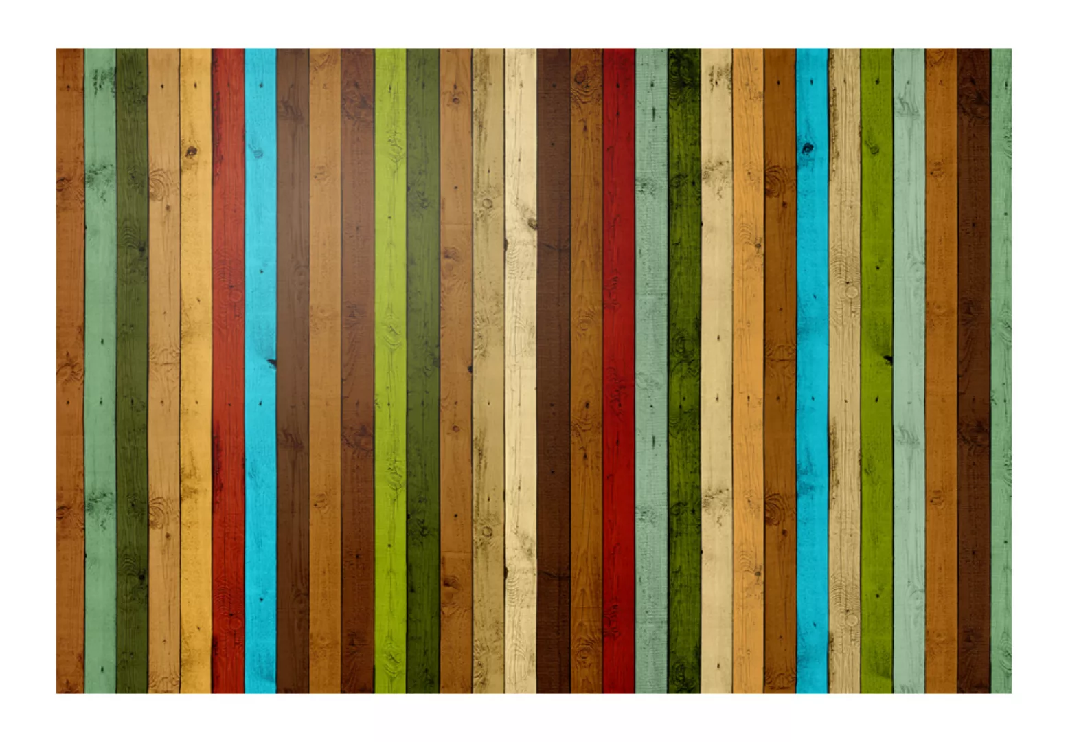 Fototapete - Holz-regenbogen günstig online kaufen
