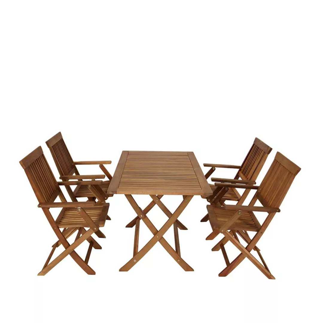 Garten Tischgruppe aus Akazie Massivholz klappbaren Garten Sesseln (fünftei günstig online kaufen