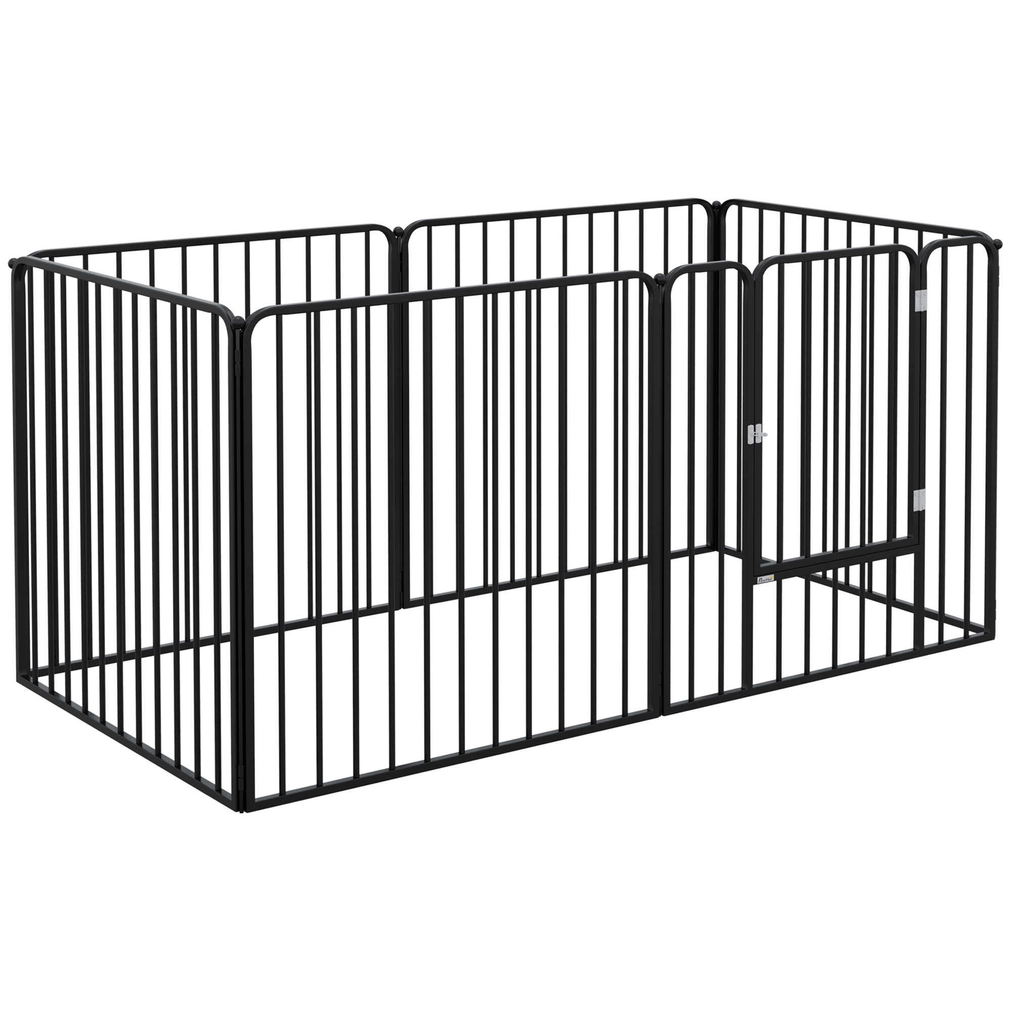 PawHut Modulares Hundegitter, Zaun mit 1 Tür, 6 Paneelen von 80 x 80 cm, Sp günstig online kaufen