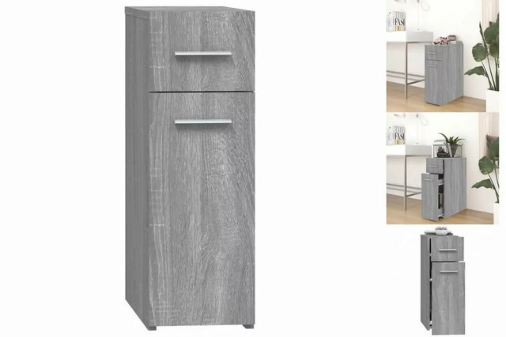 vidaXL Aktenschrank Apothekerschrank Grau Sonoma 20x45,5x60 cm Spanplatte günstig online kaufen