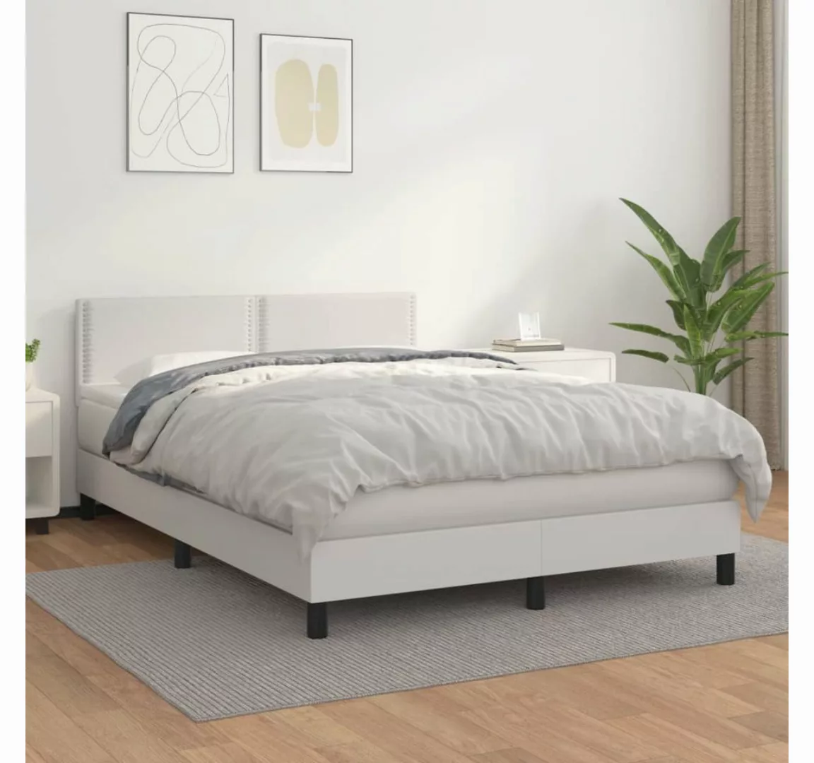 vidaXL Boxspringbett Bett Boxspringbett mit Matratze Kunstleder (140 x 200 günstig online kaufen