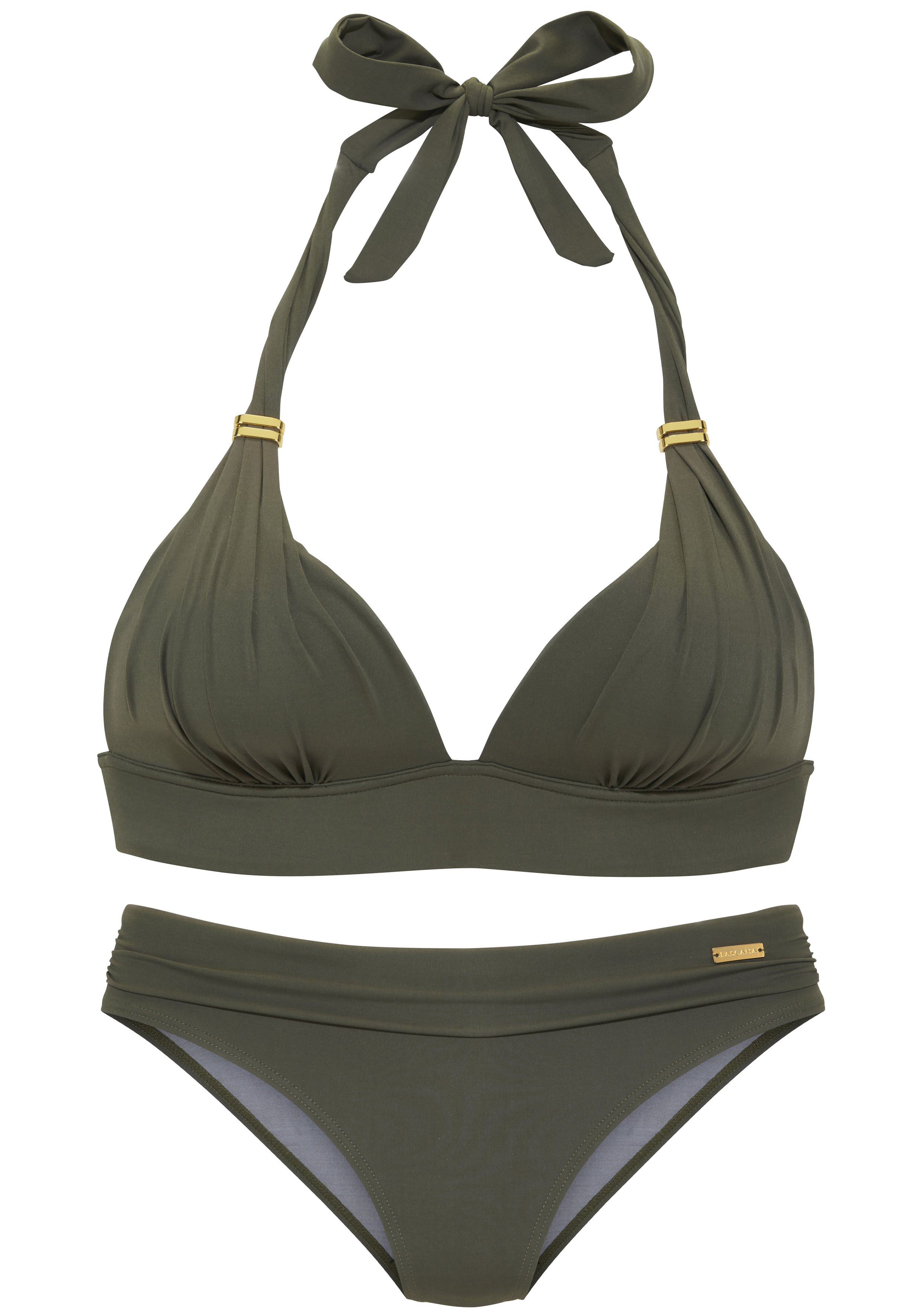 LASCANA Triangel-Bikini "Toni", (Set), mit goldfarbenen Accessoires günstig online kaufen