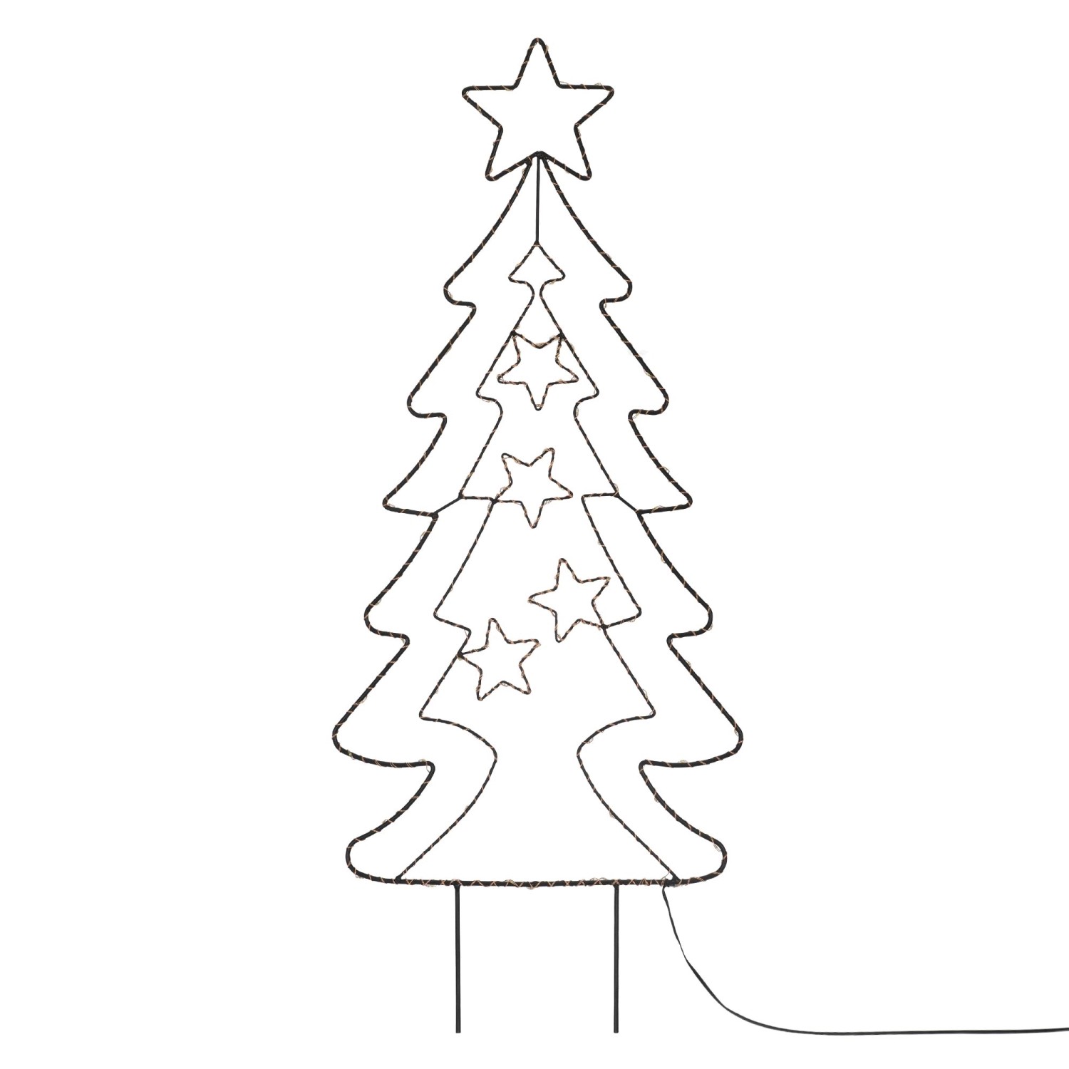 ECD Germany LED Gartenstecker Weihnachtsbaum 87cm 90 LEDs Warmweiß 6 Std Ti günstig online kaufen