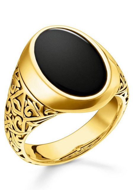 THOMAS SABO Siegelring »schwarz-gold, TR2242-177-11-58-68«, mit Onyx günstig online kaufen