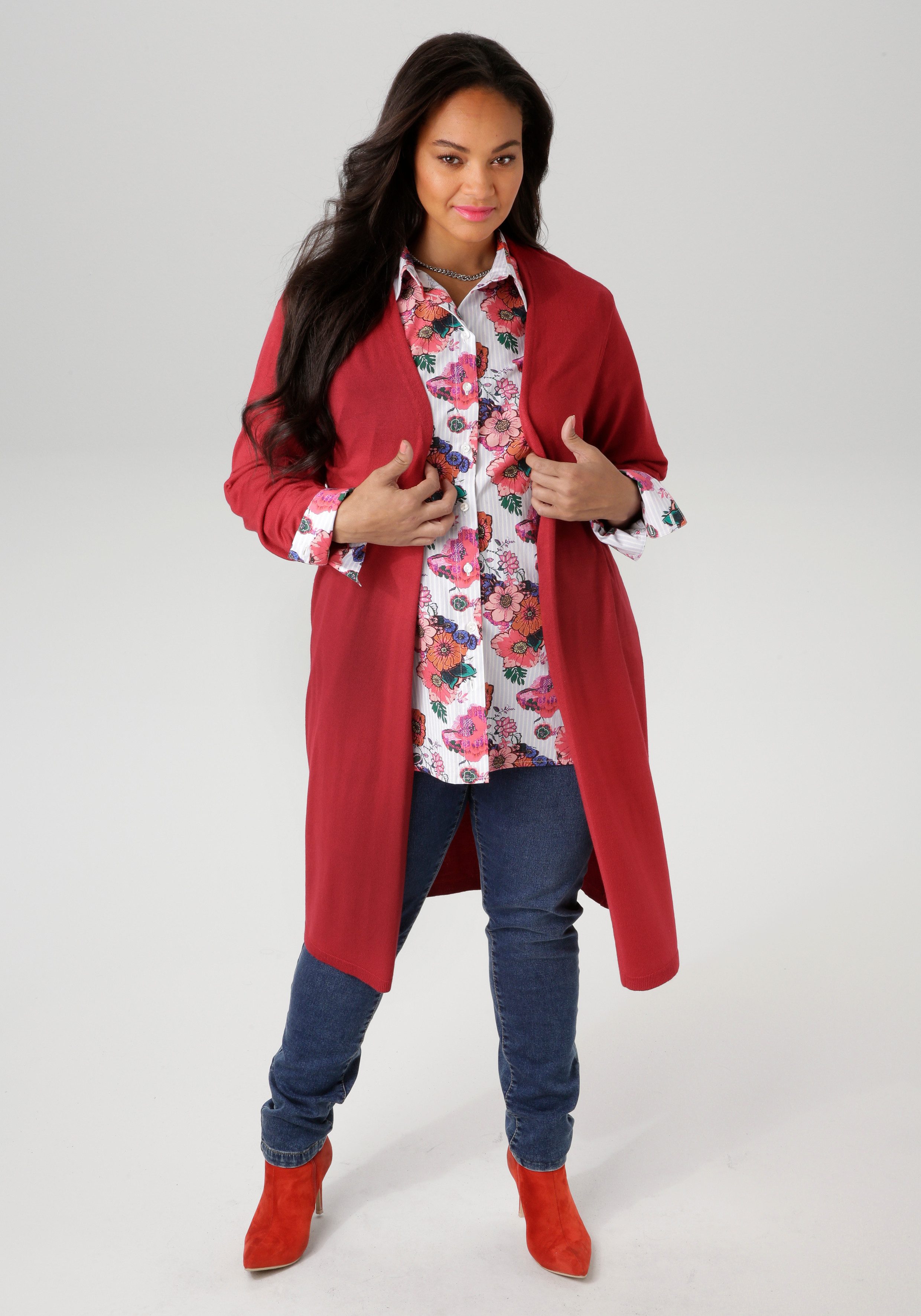 Aniston PLUS Strickjacke, in trendiger Farbpalette günstig online kaufen