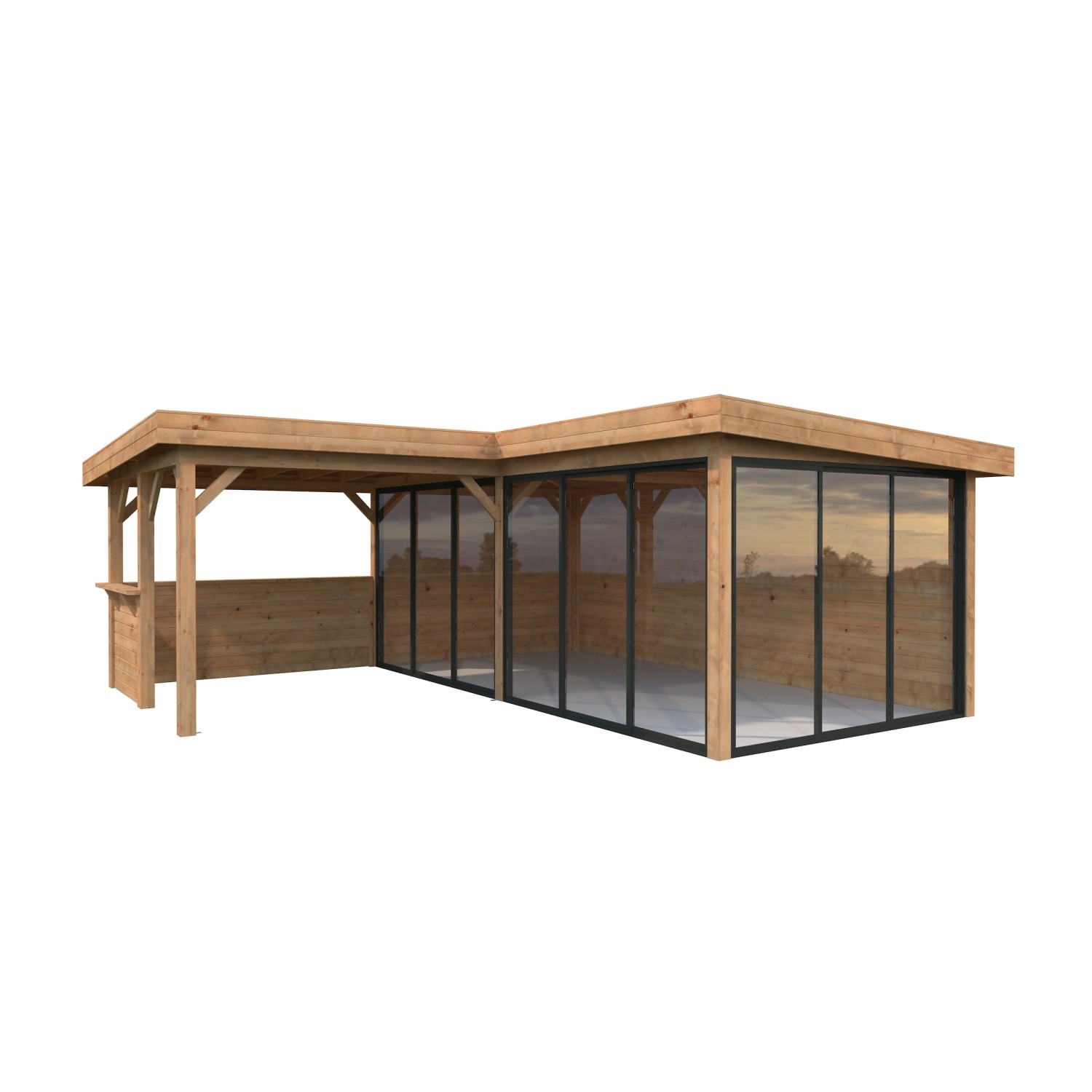 Palmako Pavillon Lenna Set 423 Slide Braun Tauchgrundiert 588 cm x 588 cm F günstig online kaufen