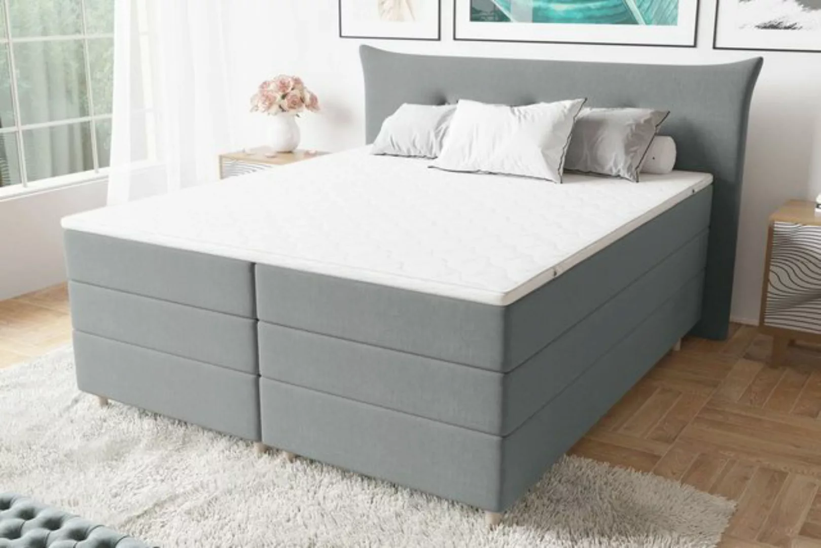 Stylefy Boxspringbett Zeus (Schlafzimmerbett, Bett), 140/160/180 x 200 cm, günstig online kaufen