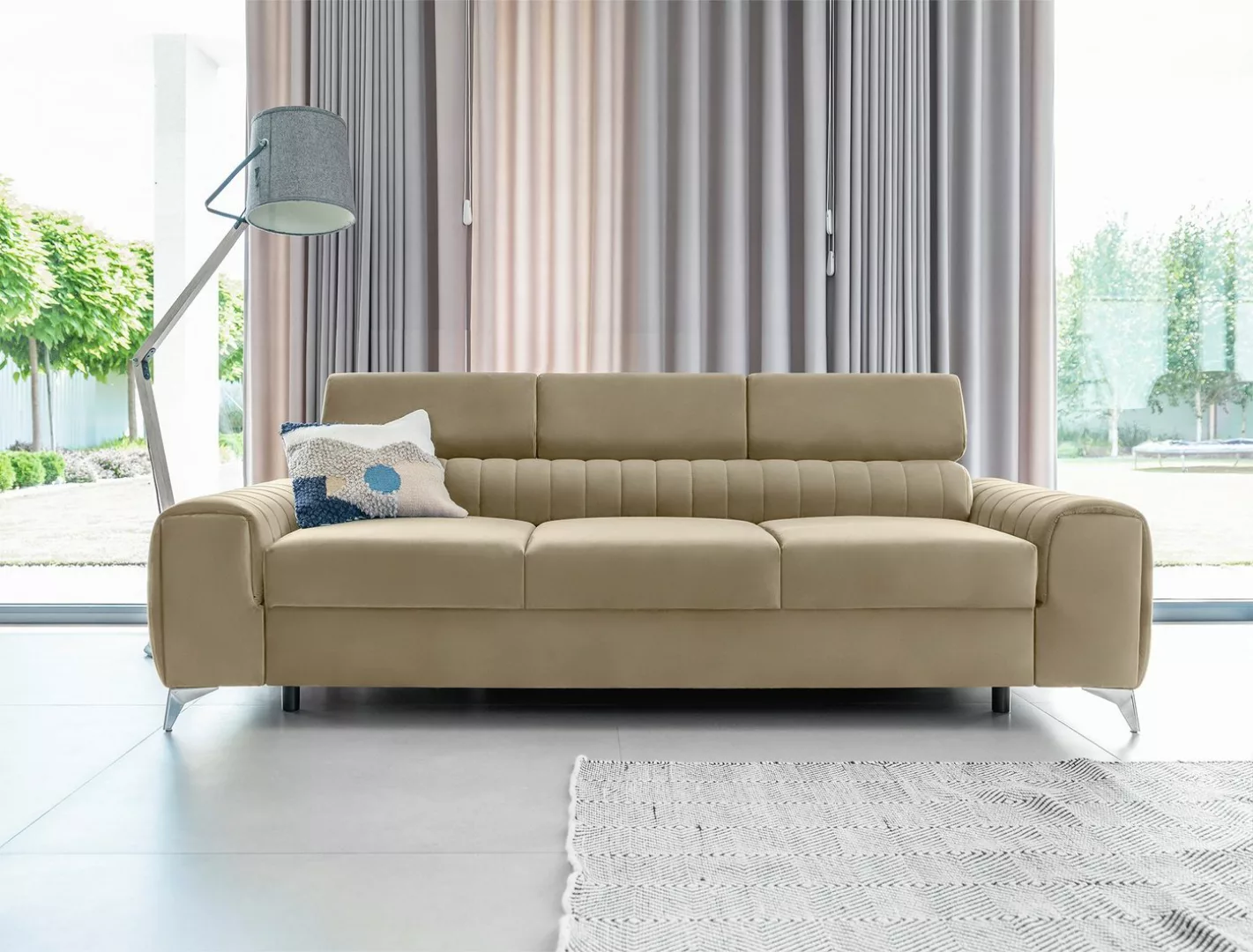 yourhouse24 Schlafsofa Laurence Wohnzimmer Schlaffunktion Bettkasten und Re günstig online kaufen