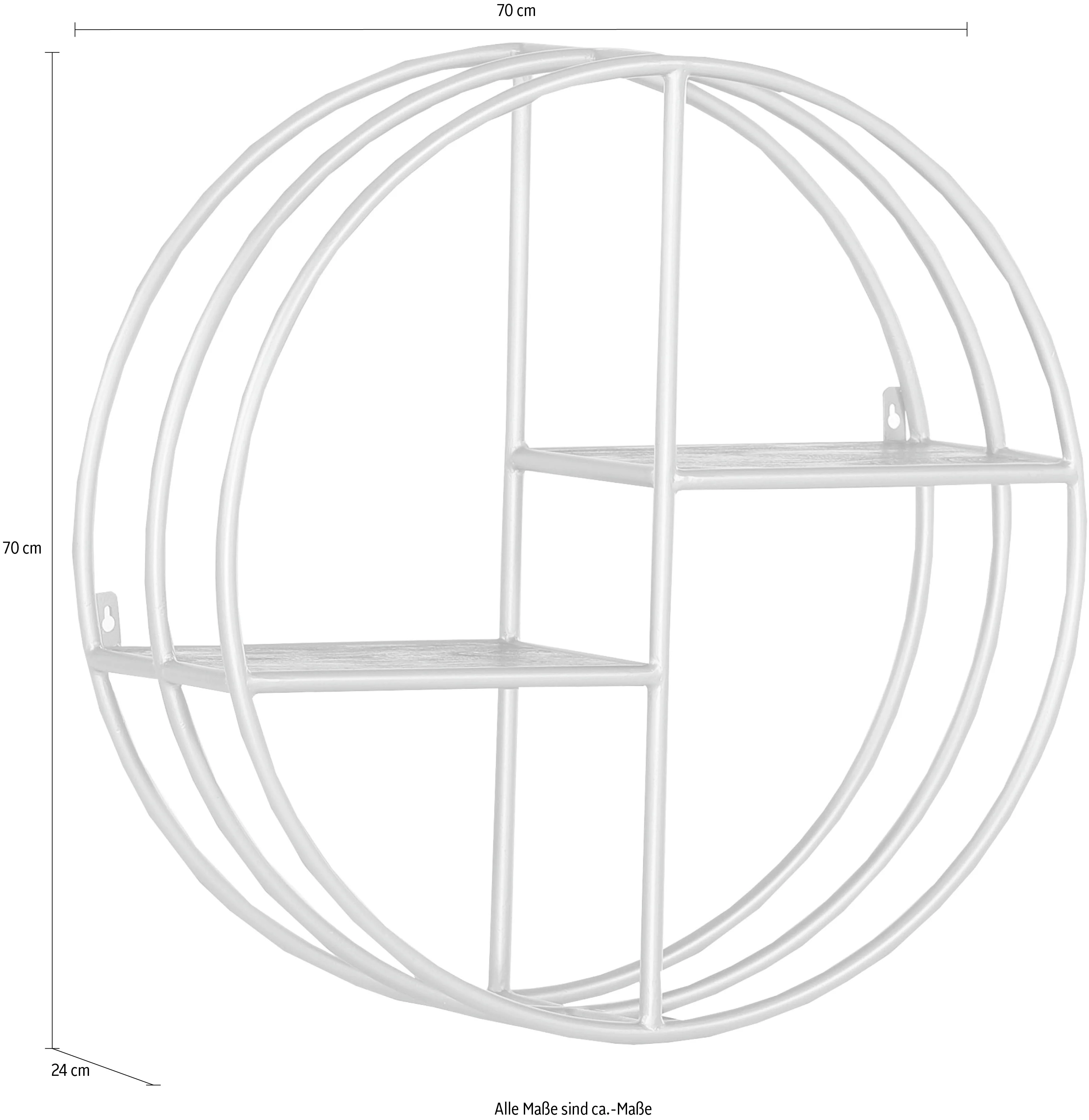 Wandregal  Fence ¦ gold ¦ Maße (cm): T: 24.0  Ø: 70 Regale > Wandregale - H günstig online kaufen