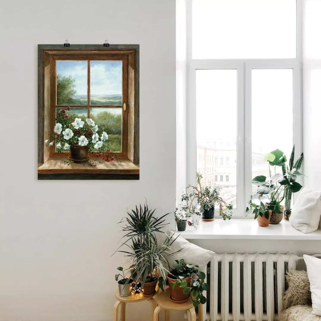 Artland Wandbild "Blumen am Fenster", Arrangements, (1 St.), als Alubild, O günstig online kaufen