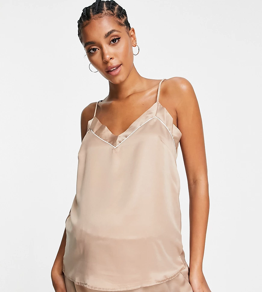 Loungeable – Umstandsmode – Mix and Match – Pyjama-Camisole aus Satin in Mo günstig online kaufen