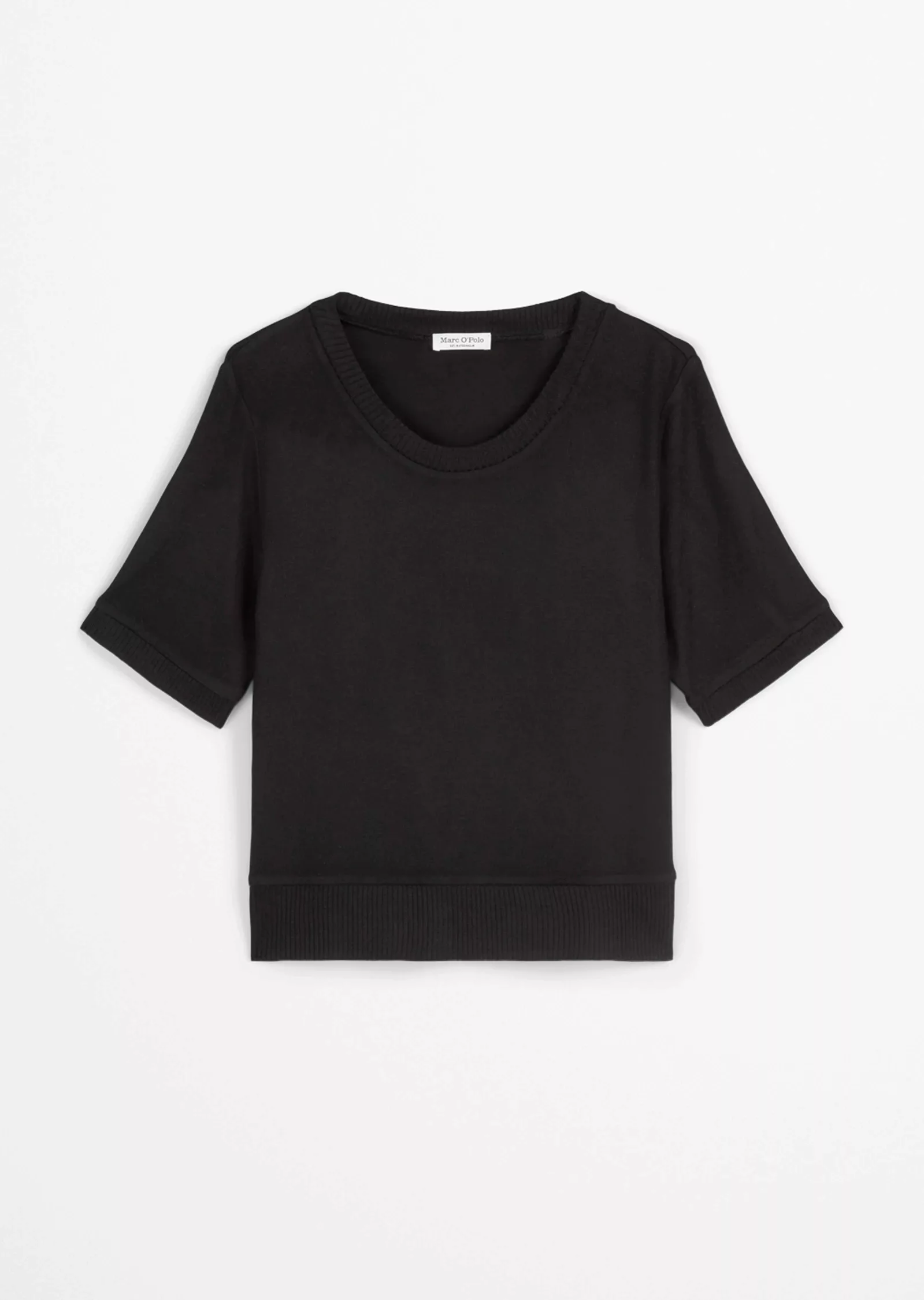 Marc OPolo Kurzarmshirt, gerippte Abschlüsse, Rundhals, Halbarm, weich, Mod günstig online kaufen