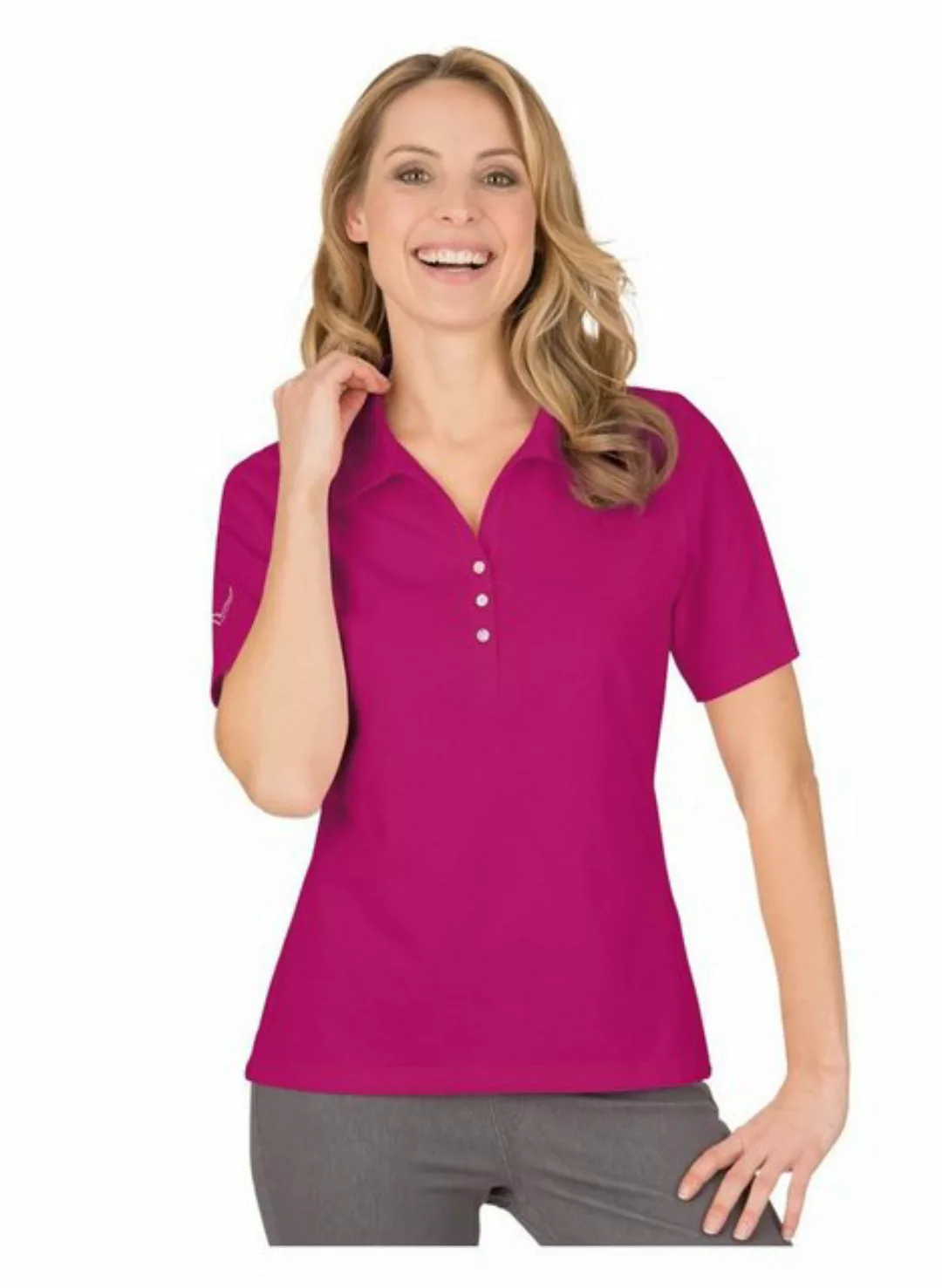 Trigema Poloshirt TRIGEMA Poloshirt aus Baumwolle mit Kristallsteinen (1-tl günstig online kaufen