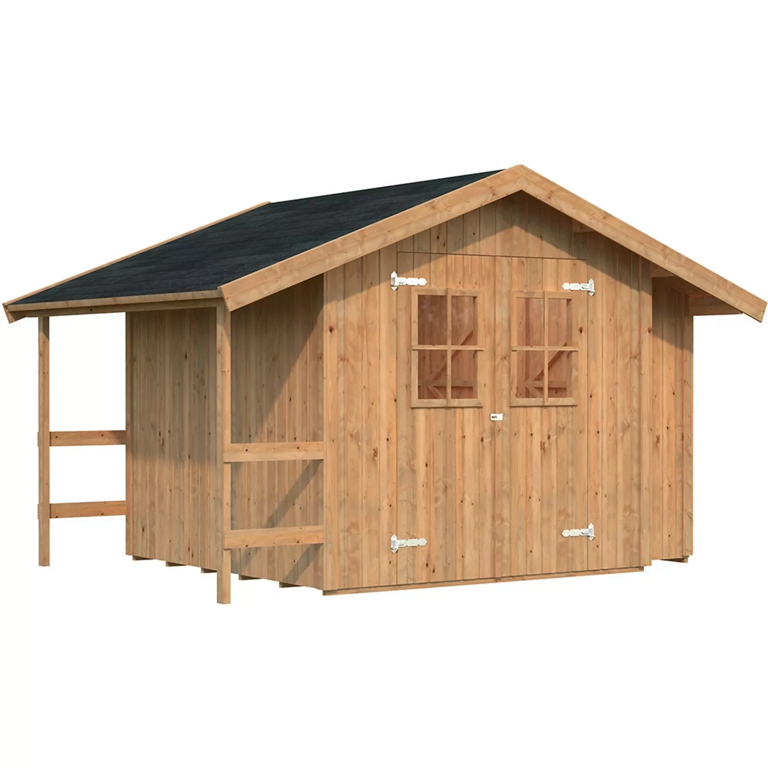 Palmako Marcus Holz-Gartenhaus Braun Satteldach Tauchgrundiert 384 cm x 239 günstig online kaufen