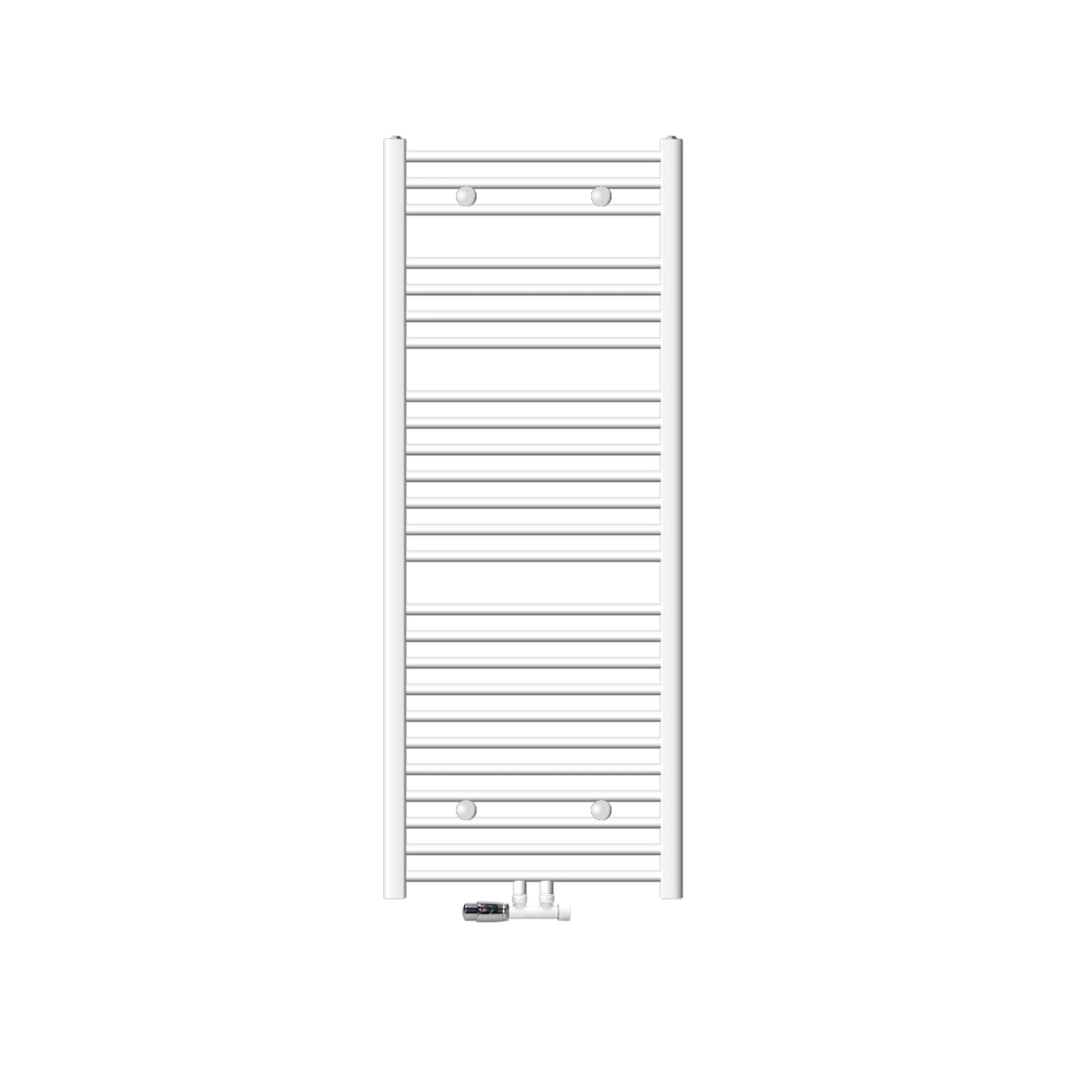 ECD Germany Badheizkörper 600x1500 mm Weiß mit Thermostat Eck Wand Weiß Hei günstig online kaufen