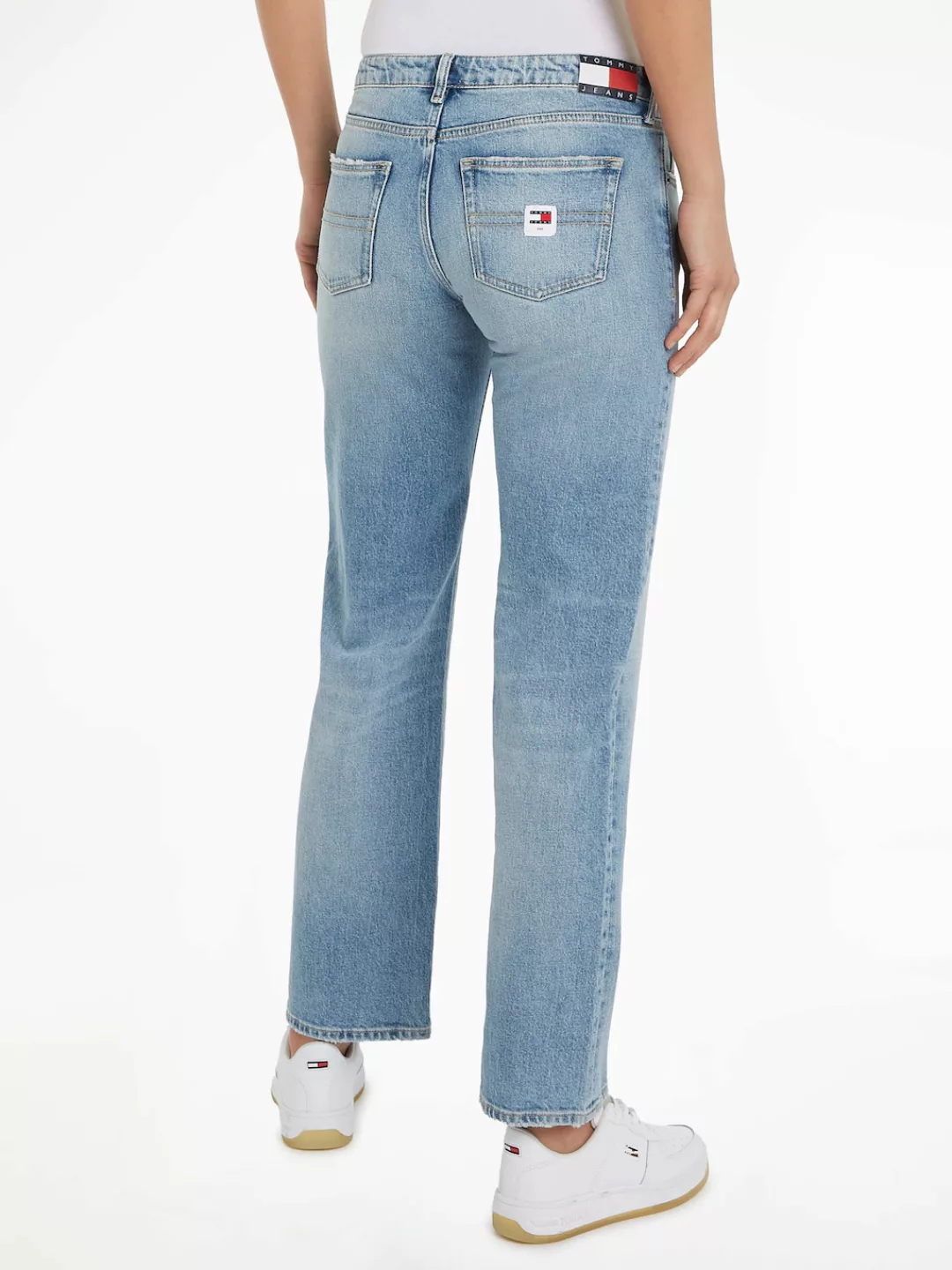 Tommy Jeans Bequeme Jeans "LW STR BH4116", mit Ledermarkenlabel günstig online kaufen