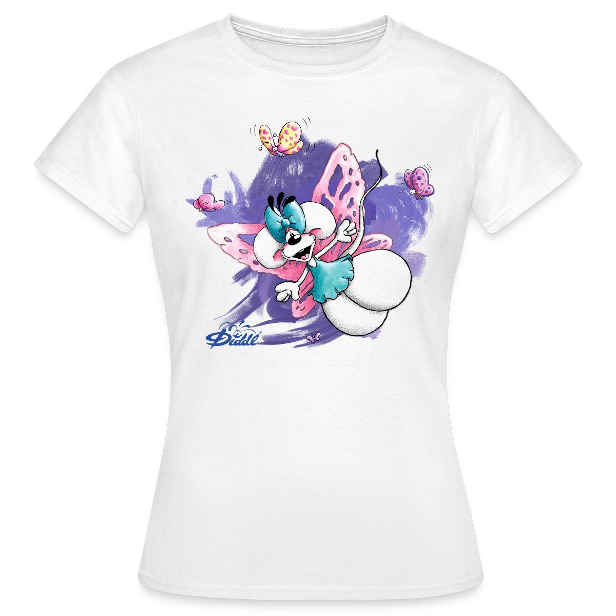 Spreadshirt T-Shirt Diddl Diddlina Mit Schmetterlingsflügeln günstig online kaufen