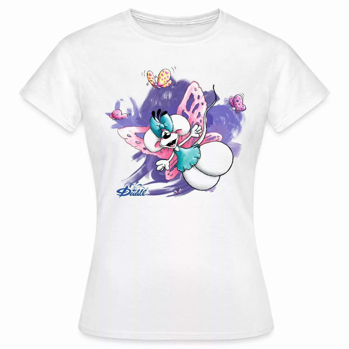 Spreadshirt T-Shirt Diddl Diddlina Mit Schmetterlingsflügeln günstig online kaufen