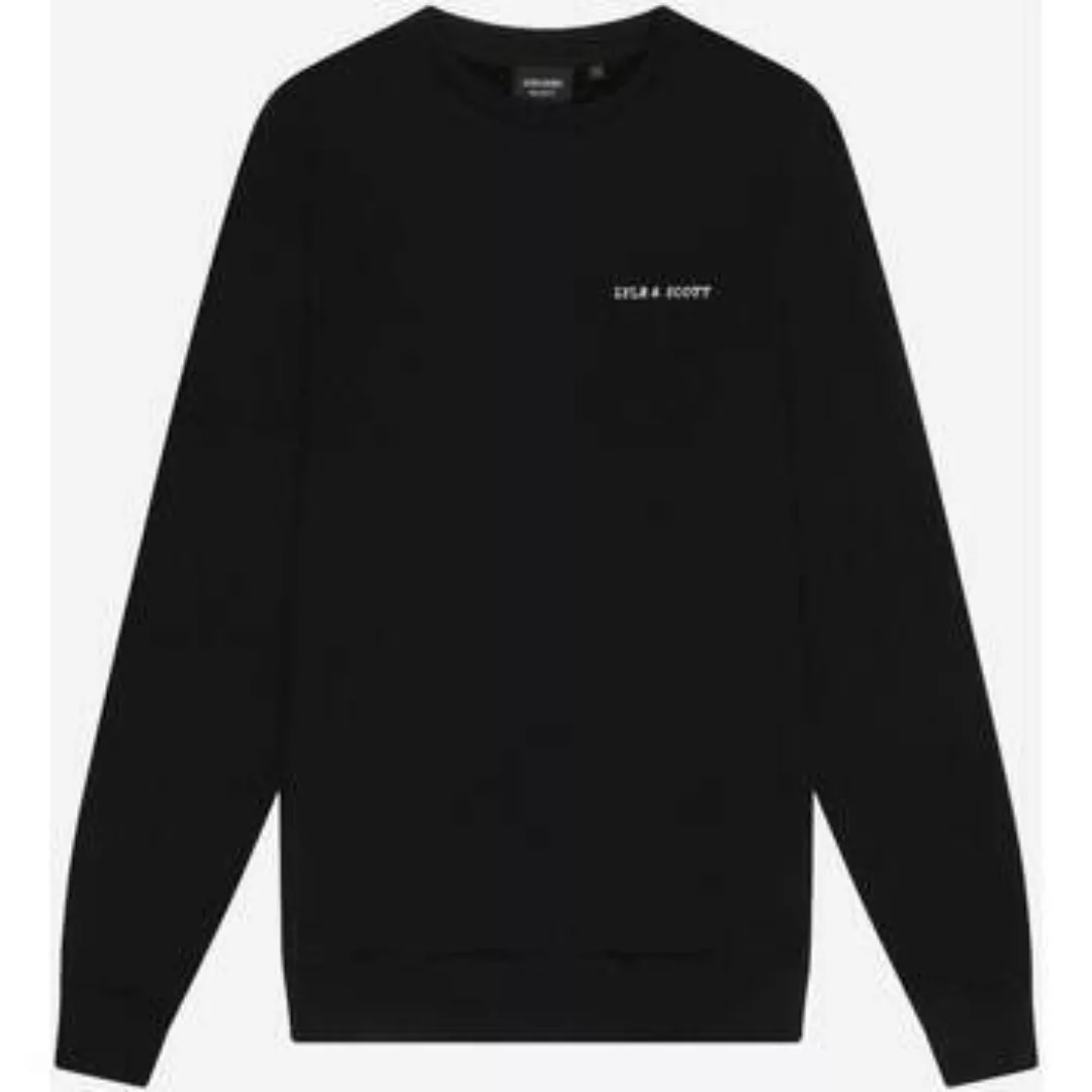 Lyle & Scott  Pullover Embroidered crew neck sweatshirt - jet black white günstig online kaufen