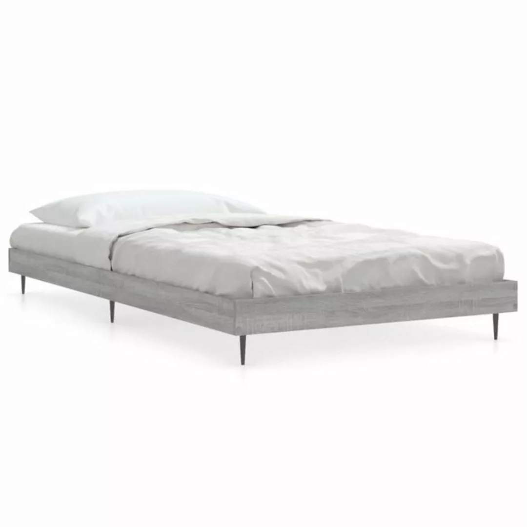 furnicato Bett Bettgestell Grau Sonoma 90x200 cm Holzwerkstoff günstig online kaufen