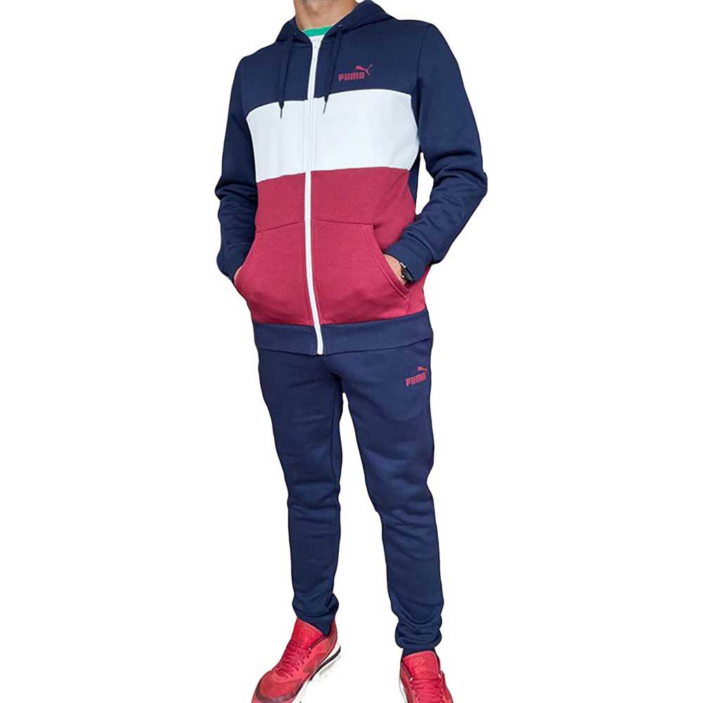 Puma Colorblock Trainingsanzug 2XL Peacoat / Tibetan Red günstig online kaufen