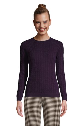 Baumwoll-Zopfmusterpullover mit Rollblende, Damen, Größe: 48-50 Normal, Lil günstig online kaufen