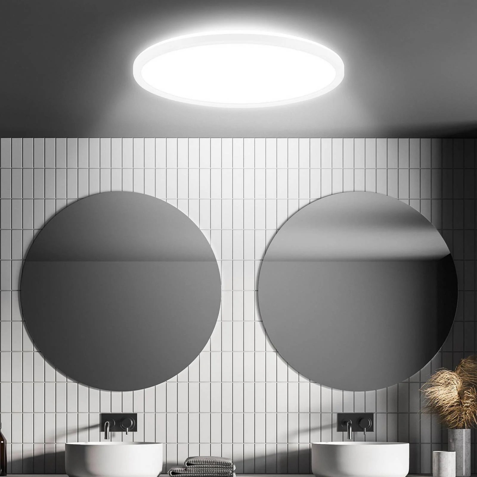 LED-Deckenleuchte Move, Sensor, Ø 42 cm, IP44, weiß, 4000K günstig online kaufen
