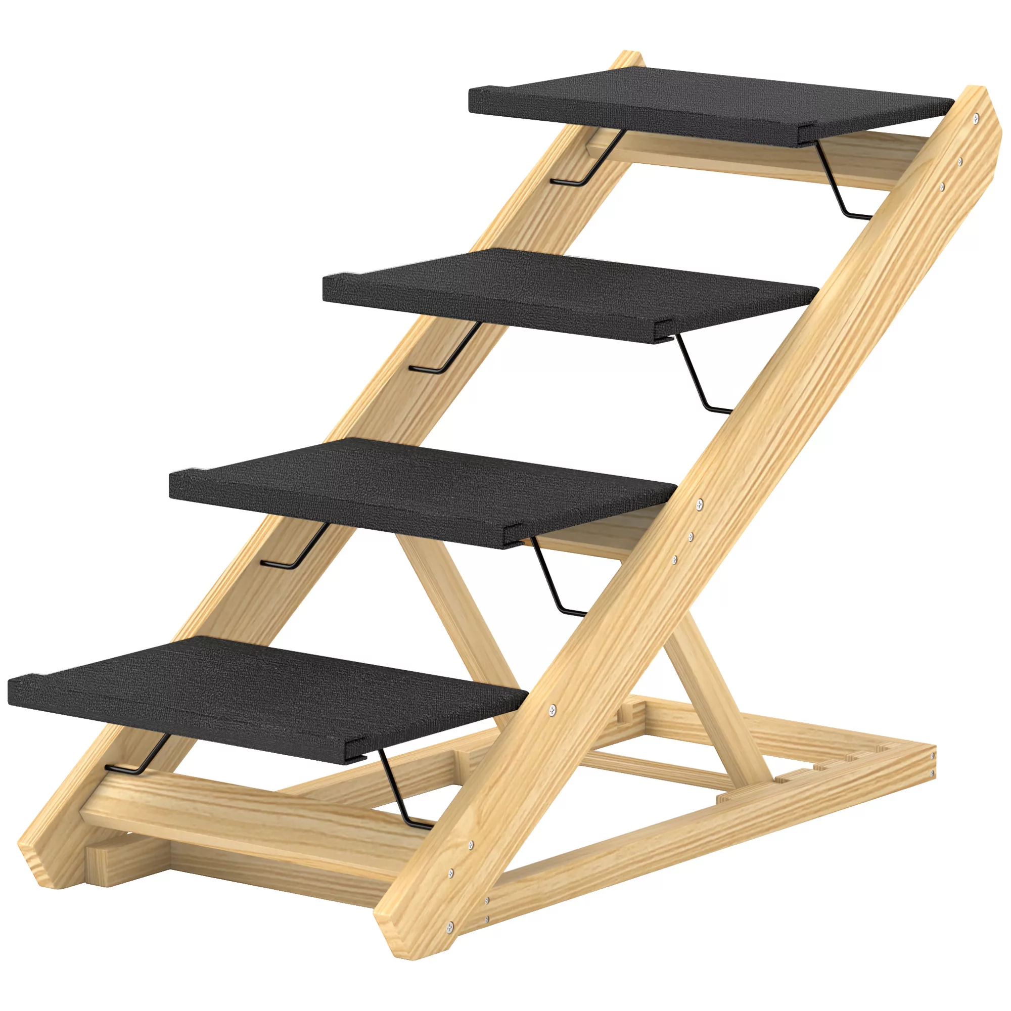 PawHut 2 in 1 Hundetreppe 4-stufig 62,5 cm höhenverstellbar klappbar Hunder günstig online kaufen