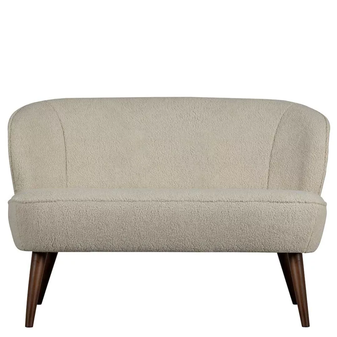 Webplüsch Sofa in Offwhite zwei Sitzplätzen günstig online kaufen