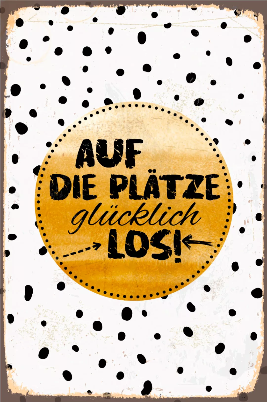 queence Metallbild »Glücklich los«, Schriftzüge, (1 St.), Stahlschilder günstig online kaufen