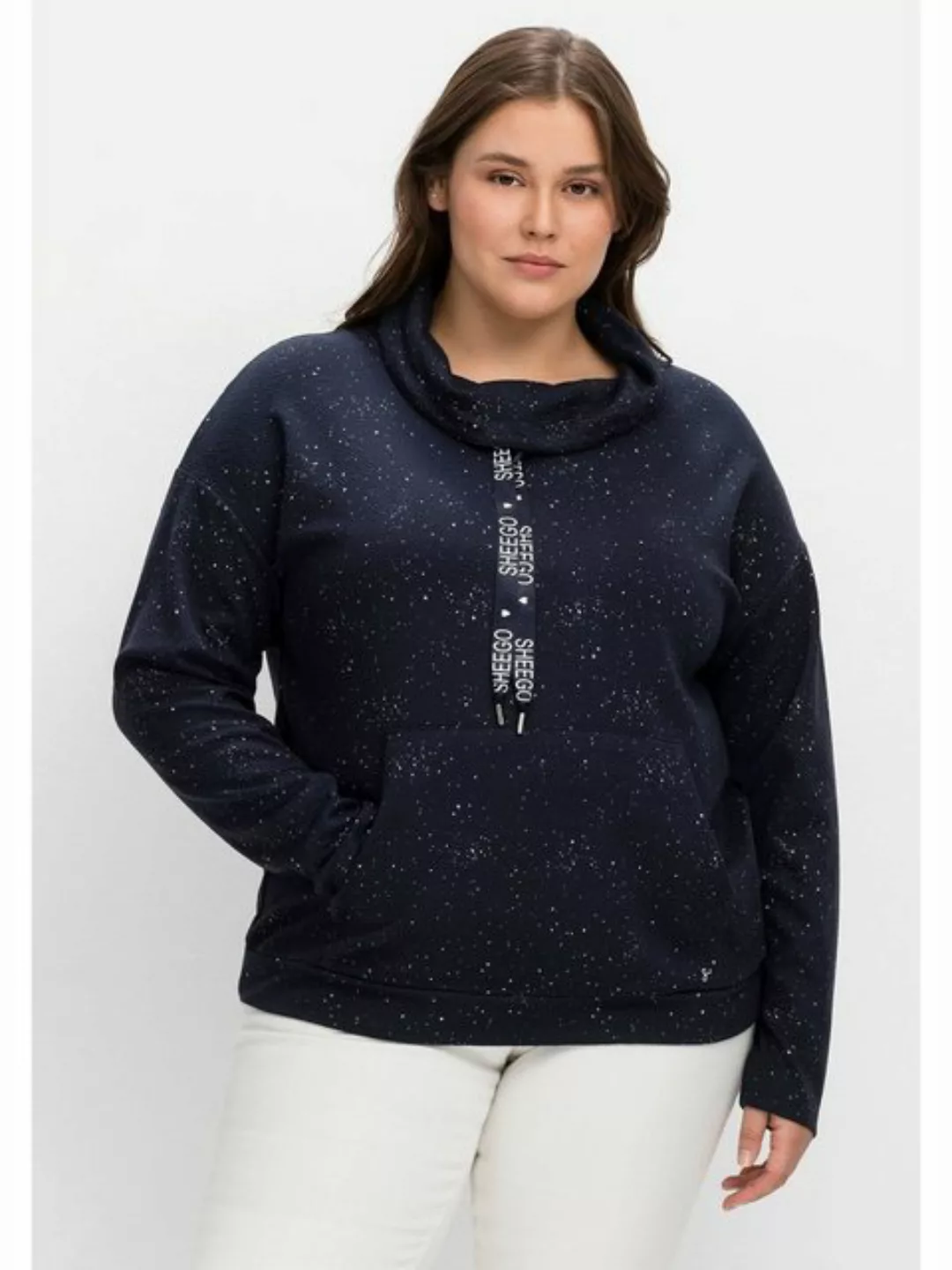 Sheego Sweatshirt "Große Größen", mit Minimalprint, in Struktur-Qualität günstig online kaufen