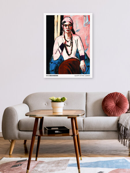 Poster / Leinwandbild - Max Beckmann: Quappi Im Rosa Pullover günstig online kaufen