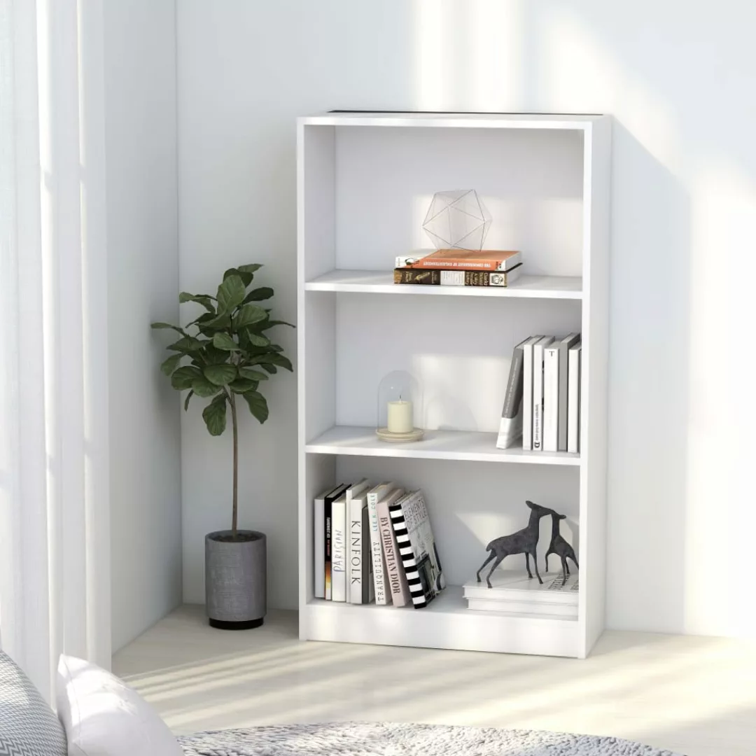 Bücherregal 3 Fächer Weiß 60 X 24 X 108 Cm Spanplatte günstig online kaufen