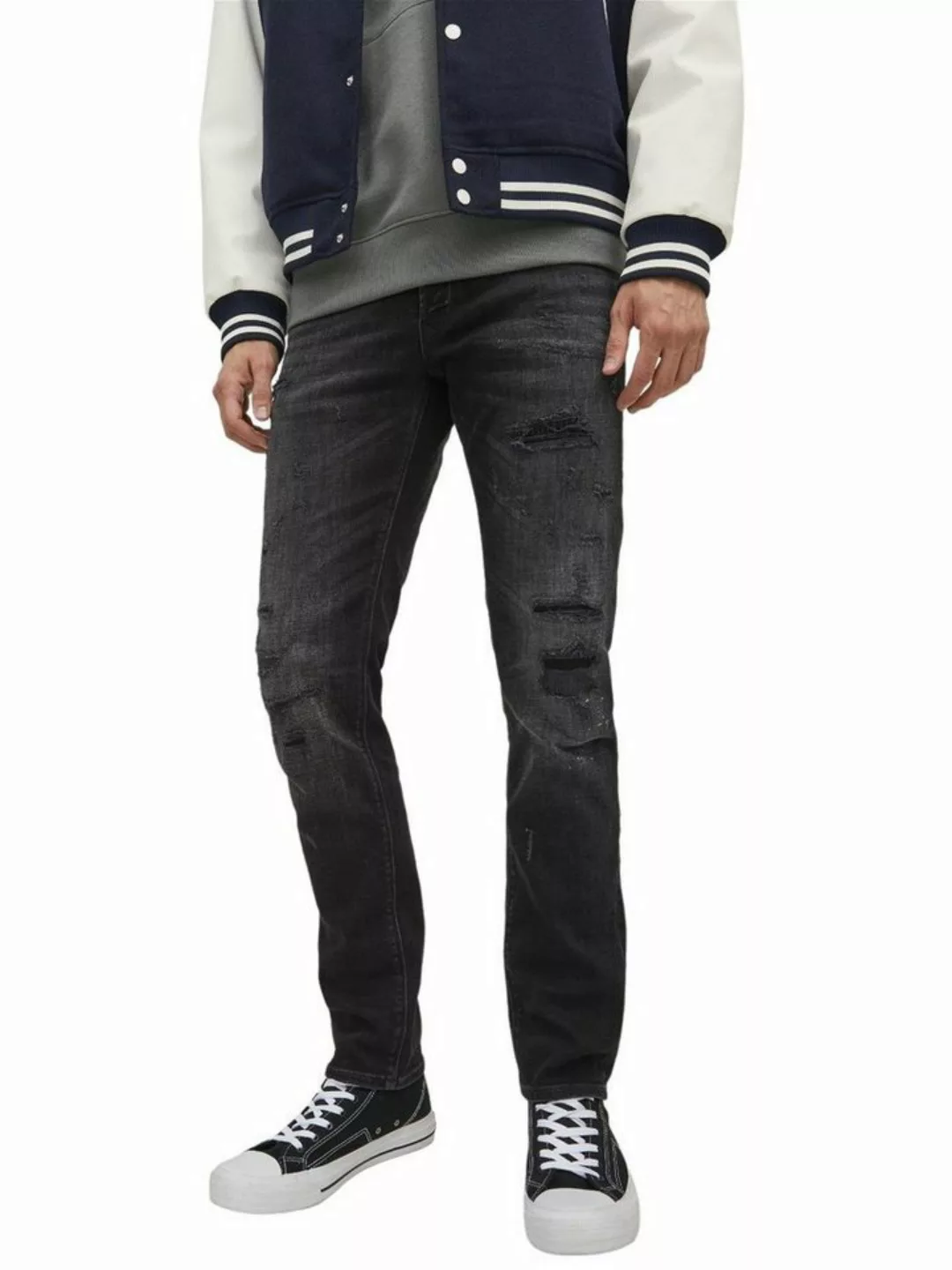 Jack & Jones Herren Jeans JJIGLENN JJBLAIR GE 802 - Slim Fit - Schwarz - Bl günstig online kaufen