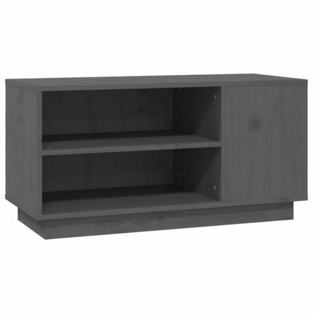 vidaXL TV-Schrank TV-Schrank Grau 80x35x40,5 cm Massivholz Kiefer Lowboard günstig online kaufen