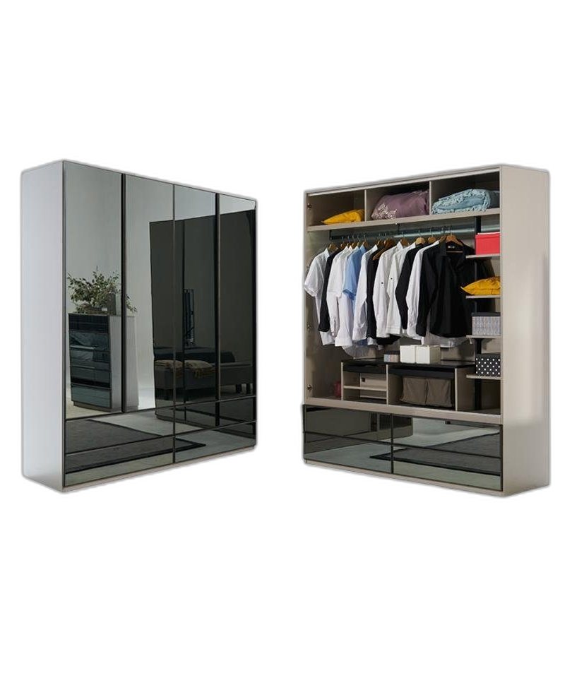 Xlmoebel Kleiderschrank Kleiderschrank Glasschrank Holz Moderne Schlafzimme günstig online kaufen