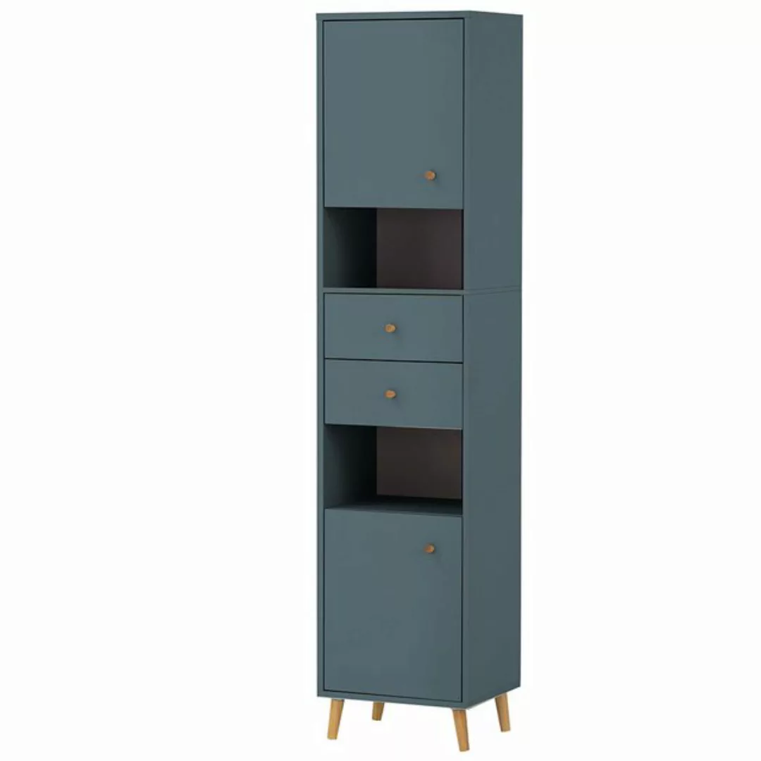 Lomadox Hochschrank BELFORT-80 Badezimmer in blau, B/H/T ca. 40,3/180,6/33, günstig online kaufen