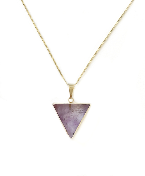 Vergoldete Amethyst Dreiecks Halskette günstig online kaufen