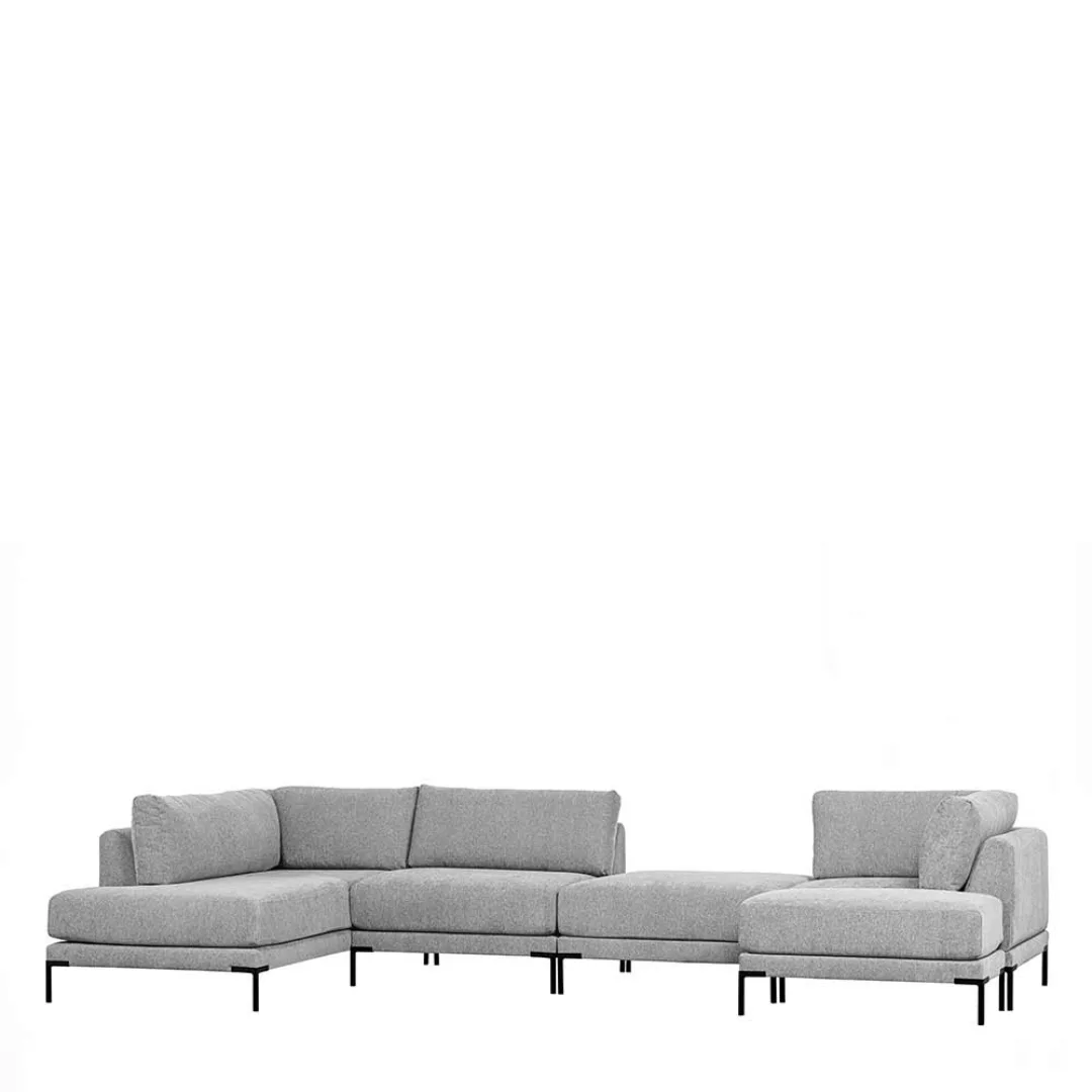 Couchlandschaft Hellgrau mit fünf Sitzplätzen 400 cm breit günstig online kaufen