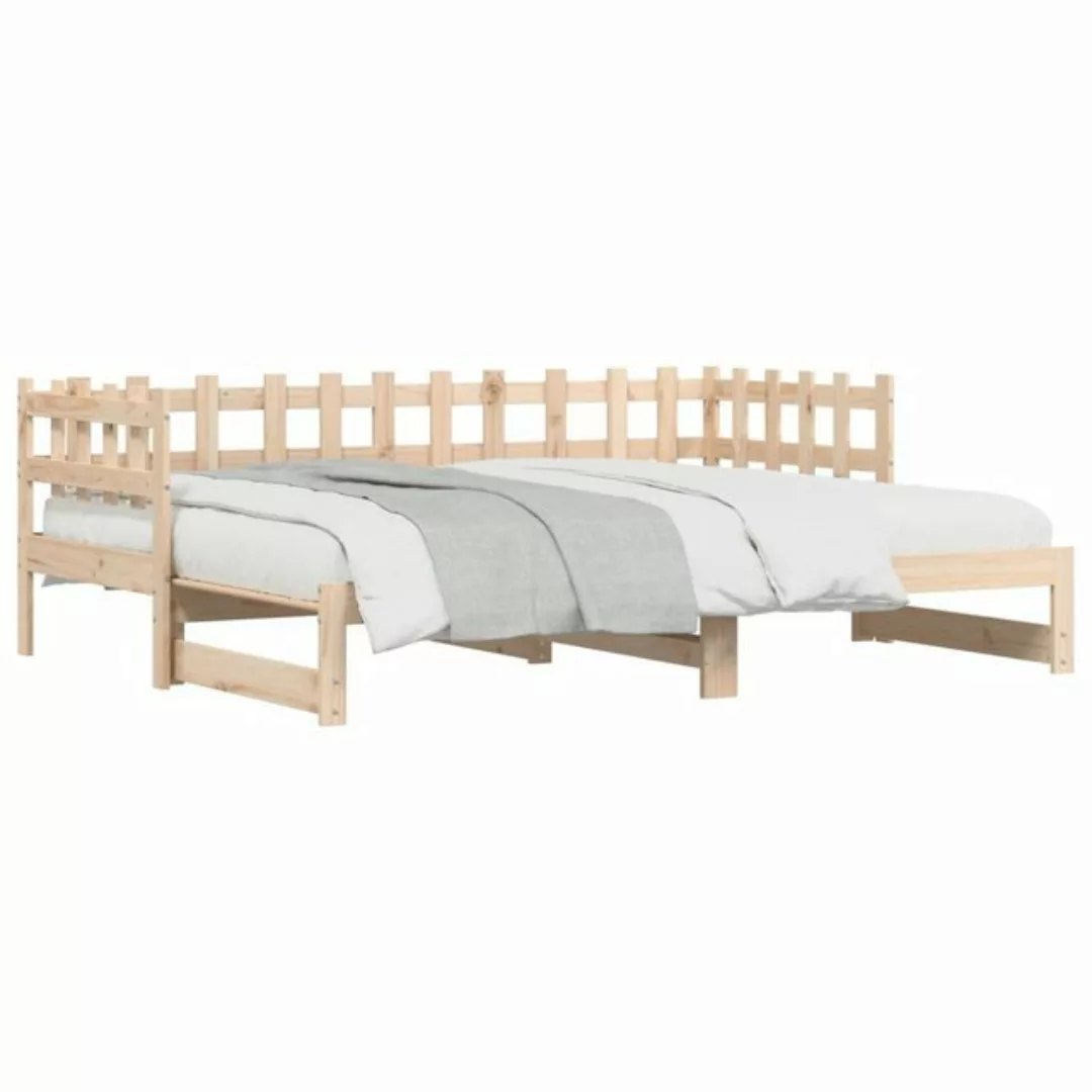 vidaXL Bettgestell Gästebett Tagesbett Ausziehbar 2x90x200 cm Massivholz Ki günstig online kaufen